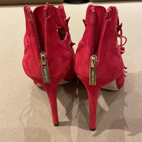 Jimmy Choo. Red suede heel.  Size 38 - Picture 3 of 4